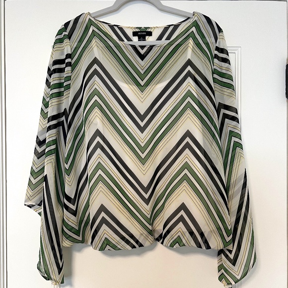 Alfani lightweight striped w/ cami-layer summer blouse - Picture 1 of 7